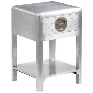 vidaXL Mesita de estilo aviador con 1 caj&oacute;n vintage