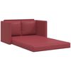 vidaXL Sof&aacute; cama suelo 2 en 1 cuero sint&eacute;tico rojo tinto 112x174x55 cm