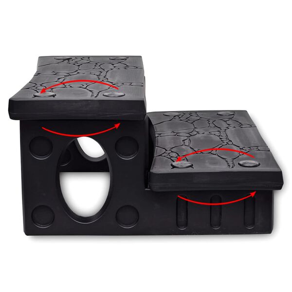 vidaXL Escalones para ba&ntilde;era de hidromasaje negro