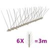 vidaXL Set de hileras 6 pinchos contra p&aacute;jaros y palomas 4 filas 3 m