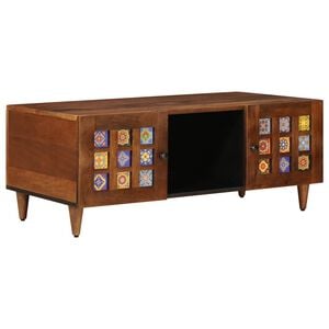 vidaXL Mesa de Caf&eacute; Marr&oacute;n 100 x 54 x 40 cm Madera de mango maciza