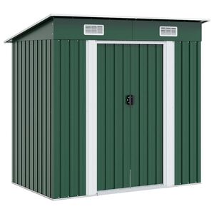 vidaXL Caseta de jard&iacute;n verde metal