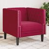 vidaXL Sill&oacute;n Chesterfield de terciopelo artificial rojo tinto