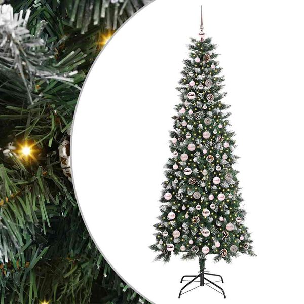 vidaXL &Aacute;rbol de Navidad artificial Verde 210 cm PVC, Pl&aacute;stico y Acero