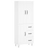 vidaXL Aparador alto madera contrachapada blanco 69,5x34x180 cm