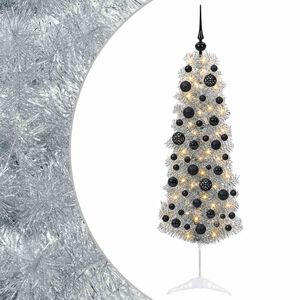 vidaXL &Aacute;rbol de Navidad artificial estrecho con bolas 150 cm 150 LED