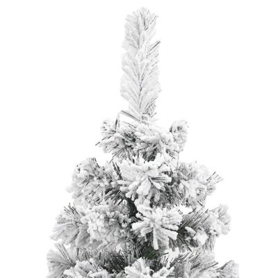 vidaXL Árbol de Navidad artificial estrecho con nieve PVC verde 120 cm