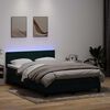 vidaXL Cama box spring con colch&oacute;n y LED terciopelo verde oscuro 140x210 cm