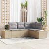 vidaXL Conjunto de sof&aacute;s de jard&iacute;n 4 pcs Beige y Gris Claro