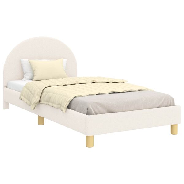 vidaXL Cama para ni&ntilde;os con cabecero Crema 80 x 200 cm Tela de Oveja