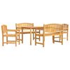 vidaXL Juego de comedor para jard&iacute;n 5 piezas madera maciza de teca
