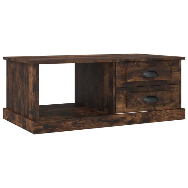 vidaXL Mesa de centro madera contrachapada roble ahumado 90x50x35 cm