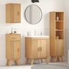 vidaXL Juego de muebles de ba&ntilde;o 4 pcs Marr&oacute;n Madera maciza de Pino