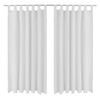2 cortinas blancas micro-satinadas con trabillas, 140 x 175 cm