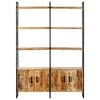 vidaXL Estanter&iacute;a de 4 niveles madera de mango rugosa 124x30x180 cm
