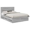 vidaXL Estructura de cama Gris Sonoma 140 x 200 cm Madera Ingenieril