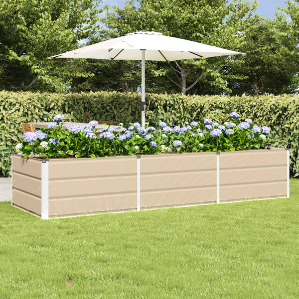 vidaXL Jardinera Marfil 240 x 80 x 45 cm Acero