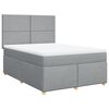 vidaXL Cama box spring con colch&oacute;n tela gris claro 160x200 cm
