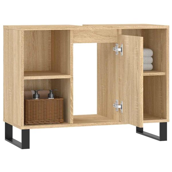 vidaXL Mueble de baño madera de ingeniería roble Sonoma 80x33x60 cm
