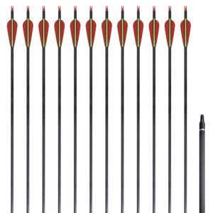 Flechas de carbono para arco recurvo est&aacute;ndar, 30" 0,76 cm, 12 pzas