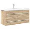 vidaXL Set de muebles de ba&ntilde;o 2 pzas madera contrachapada roble Sonoma