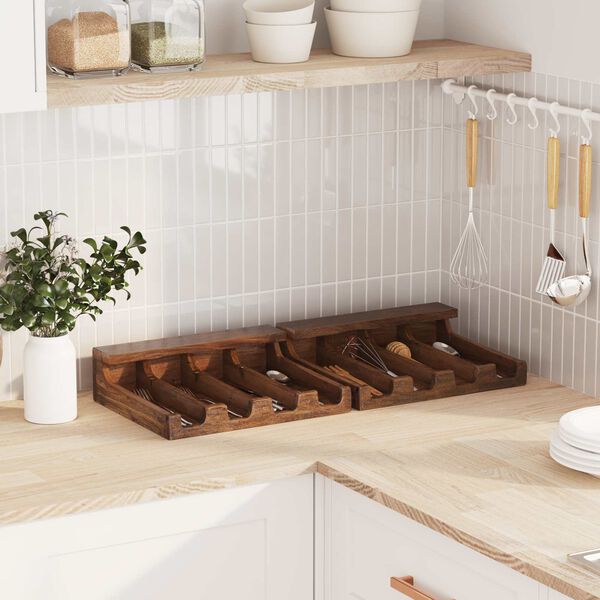 vidaXL Estuche Marr&oacute;n 36 x 30 x 10 cm Madera de Caoba S&oacute;lida