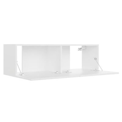 vidaXL Mueble para TV pared madera contrachapada blanco 100x30x30 cm