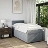 vidaXL Cama box spring con colch&oacute;n tela gris claro 90x200 cm