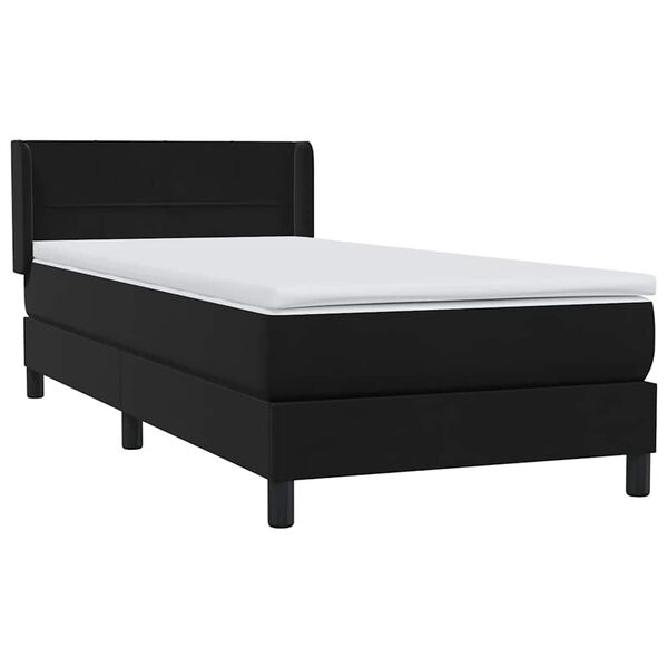 vidaXL Cama box spring con colch&oacute;n terciopelo negro 100x210 cm