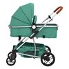 vidaXL Carrito de beb&eacute;s 2 en 1 de aluminio verde