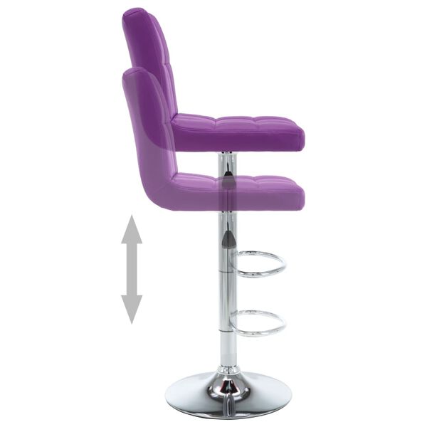 vidaXL Taburetes de cocina 2 unidades cuero sint&eacute;tico morado