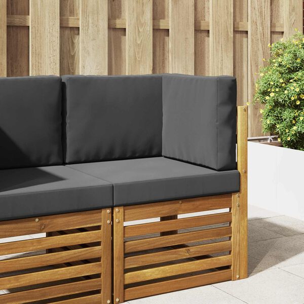 vidaXL Coj&iacute;n para sof&aacute; de exterior 3 pcs Antracita Poli&eacute;ster