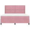 vidaXL Cama tipo Box Spring con colch&oacute;n Rosa 180 x 200 cm Terciopelo