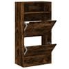 vidaXL Zapatero de madera de ingenier&iacute;a roble ahumado 60x34x116 cm