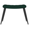vidaXL Sill&oacute;n de relax con taburete terciopelo verde oscuro