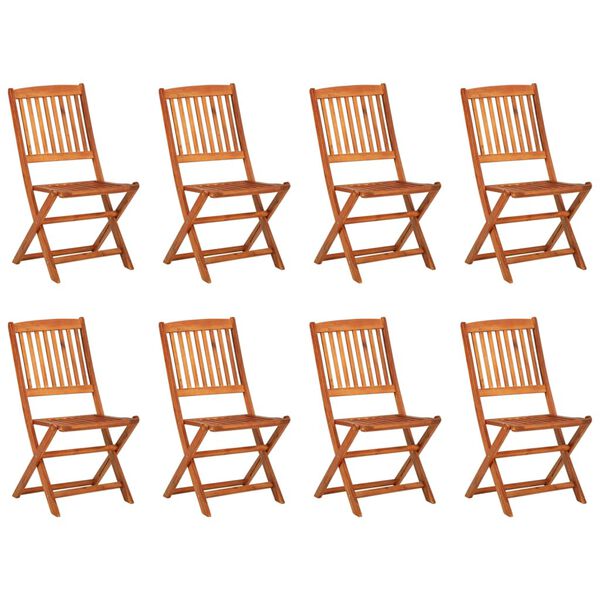 vidaXL Juego comedor de jard&iacute;n 9 pzas madera maciza acacia 180x90x75cm