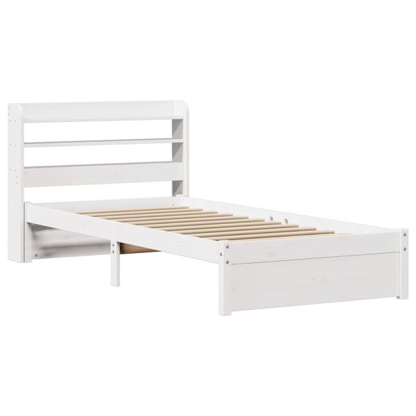 vidaXL Estructura de cama con cabecero sin colch&oacute;n blanco 90x200 cm