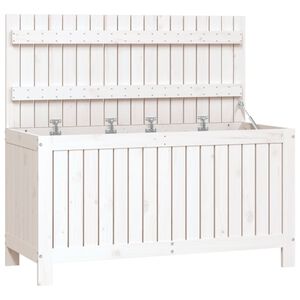 vidaXL Caja de almacenaje jard&iacute;n madera de pino blanco 115x49x60 cm