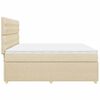 vidaXL Cama box spring con colch&oacute;n tela color crema 200x200 cm