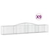 vidaXL Cestas de gaviones 9 uds forma de arco hierro 400x50x60/80 cm