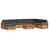 vidaXL Conjunto de sof&aacute;s de exterior 9 uds. Natural y Antracita