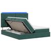 vidaXL Cama de almacenamiento LED con colch&oacute;n Verde oscuro