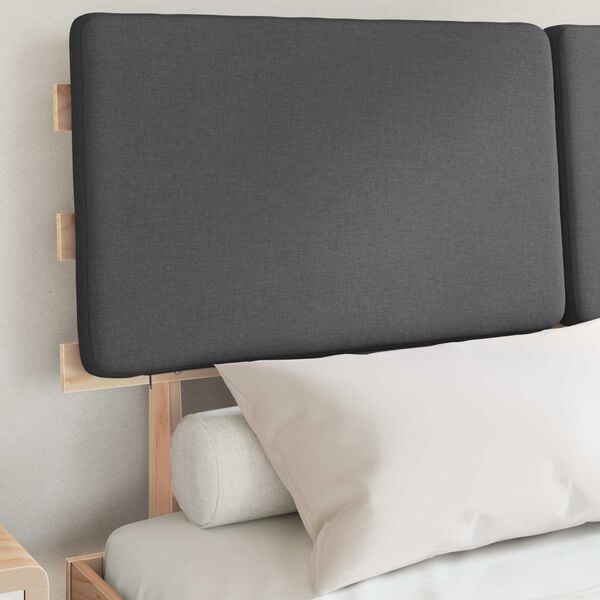 vidaXL Estructura de Cama con Cabecera Tapizada Gris oscuro