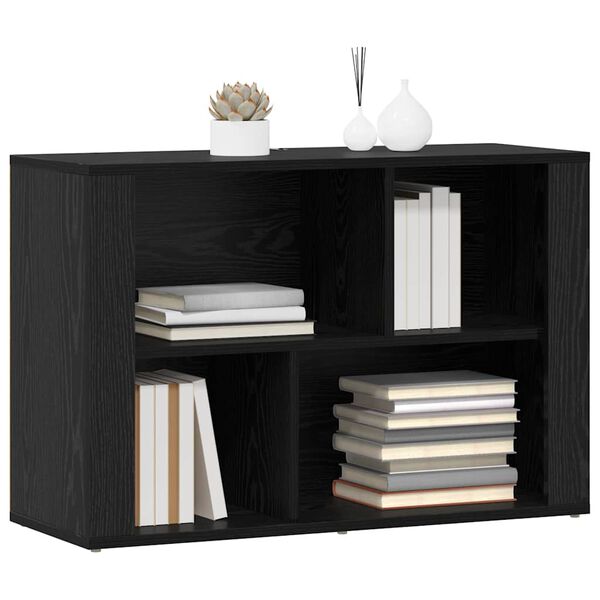 vidaXL Vitrina Roble Negro 80 x 30 x 53 cm Madera contrachapada