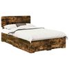 vidaXL Estructura de cama con caj&oacute;n Roble ahumado 135 x 190 cm
