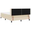 vidaXL Cama tipo Box Spring con colch&oacute;n Crema 200 x 160 cm Poli&eacute;ster