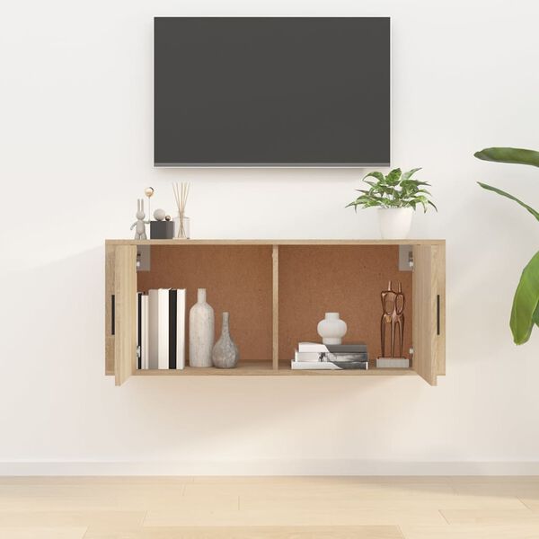 vidaXL Mueble para TV de pared roble Sonoma 100x34,5x40 cm