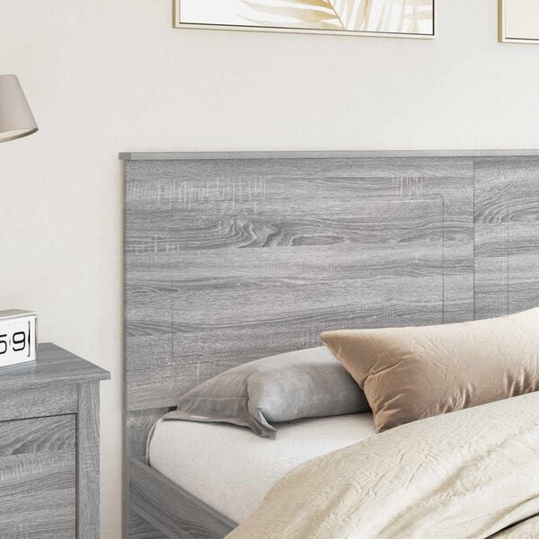 vidaXL Cabecero Gris Sonoma 200 cm Madera contrachapada