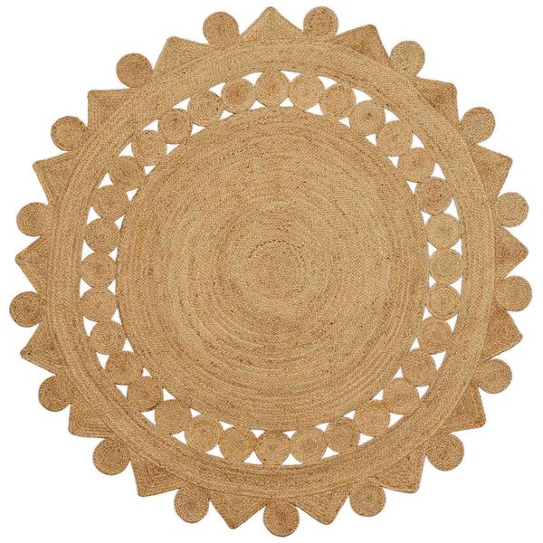 vidaXL Alfombra Marr&oacute;n &Oslash; 240 cm yute