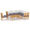 vidaXL Muebles de jard&iacute;n 7 piezas con cojines madera maciza de acacia